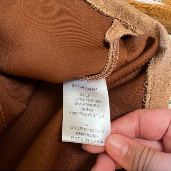 Papaya NEW Brown Faux Suede Underwire Bra Shapewear Dress Size Large - Picture 9 of 10